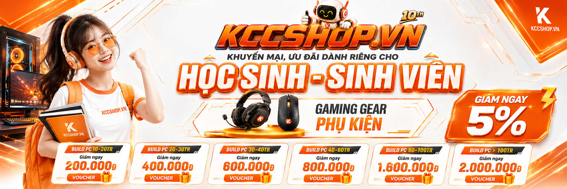 Khuyến mại, ưu đãi dành riêng cho Học sinh - Sinh viên - KCCSHOP